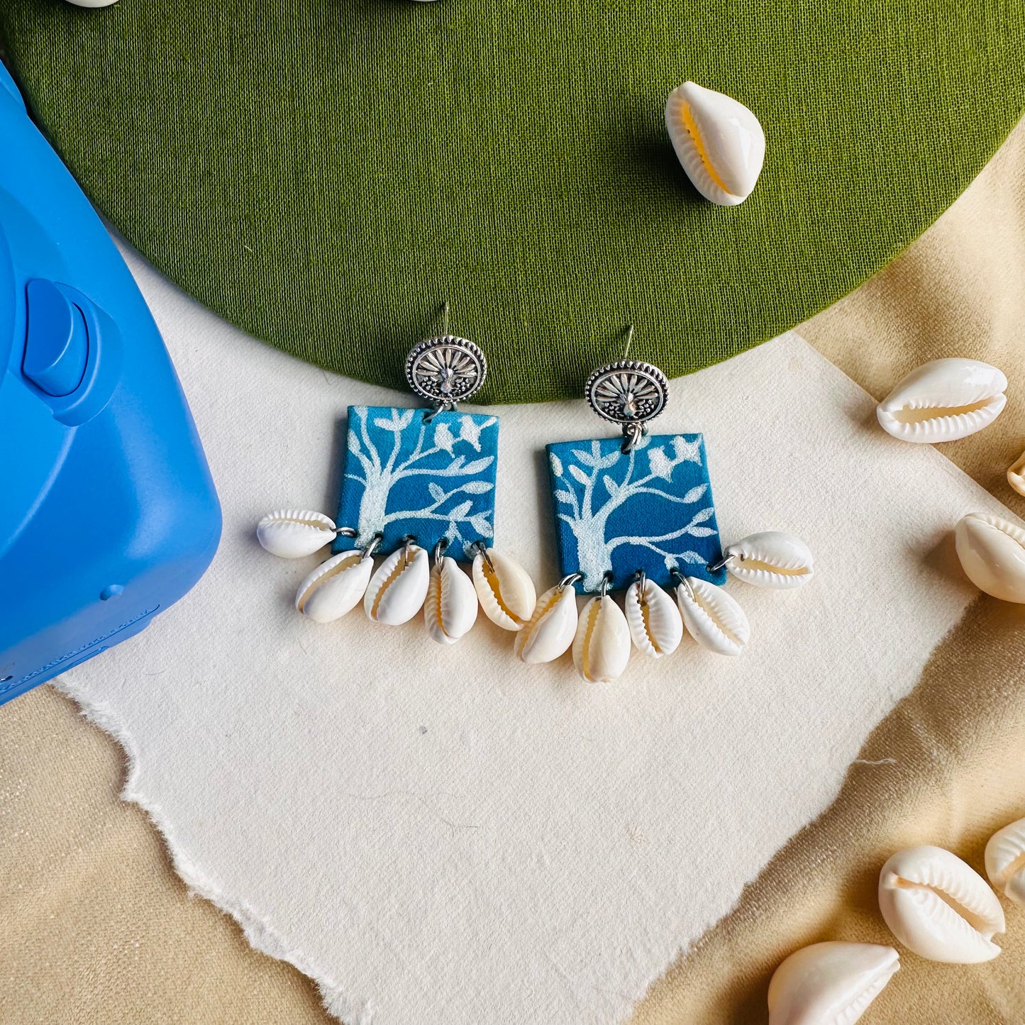 Seaside Chirps Handpainted Earrings - Khasiyat