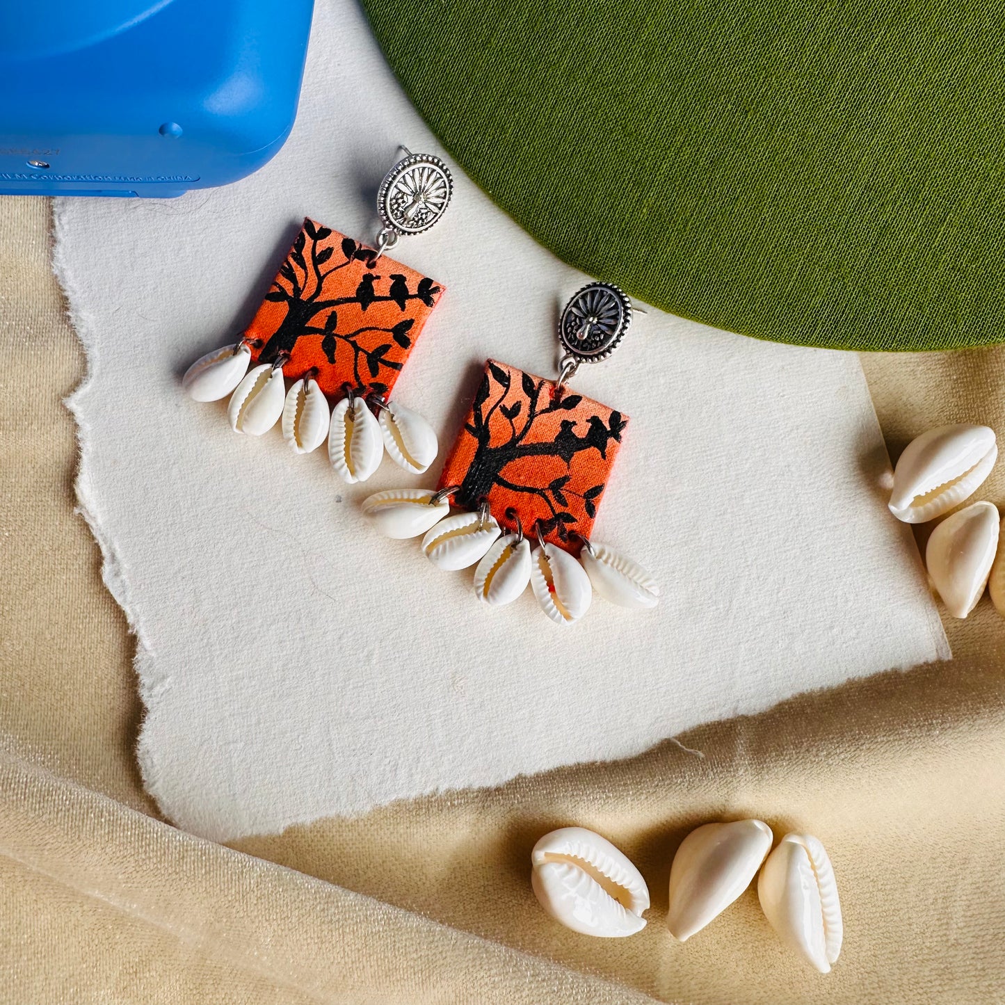 Seaside Chirps Handpainted Earrings - Khasiyat