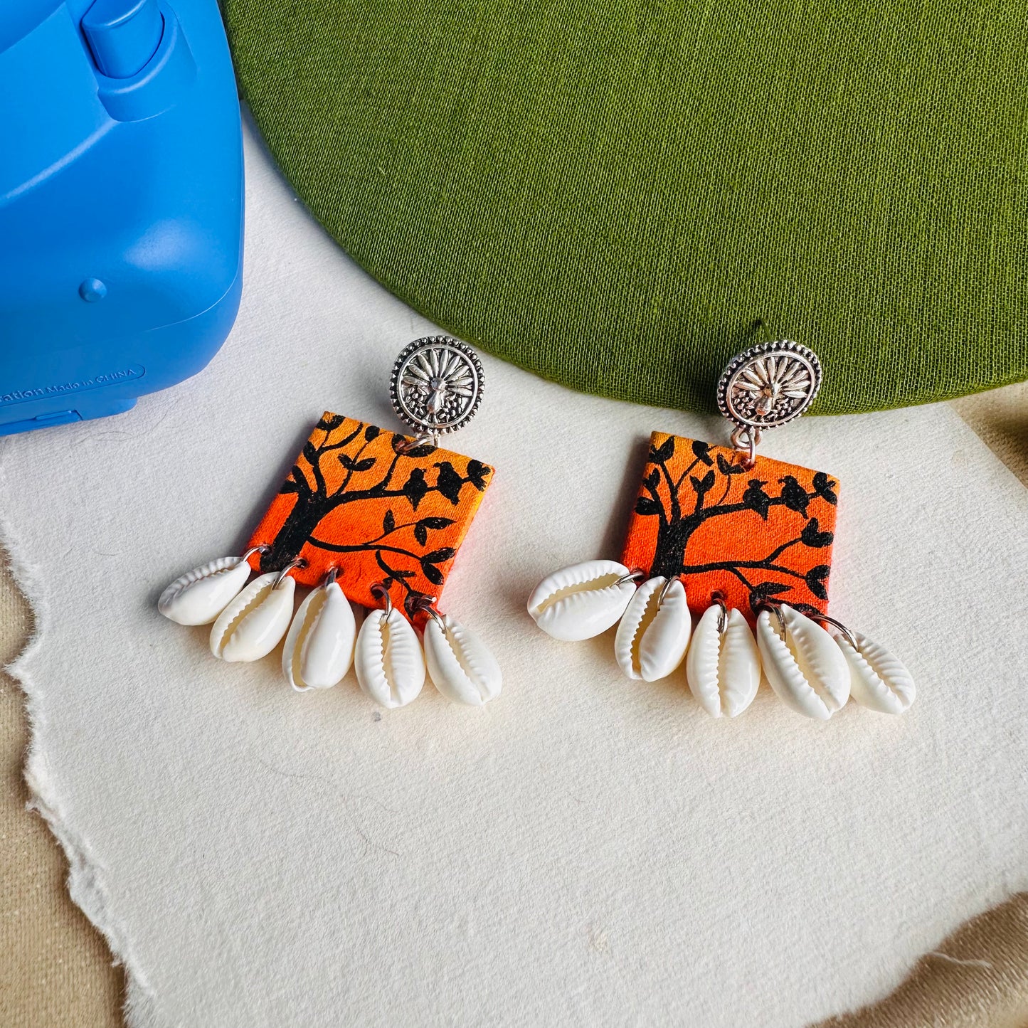 Seaside Chirps Handpainted Earrings - Khasiyat