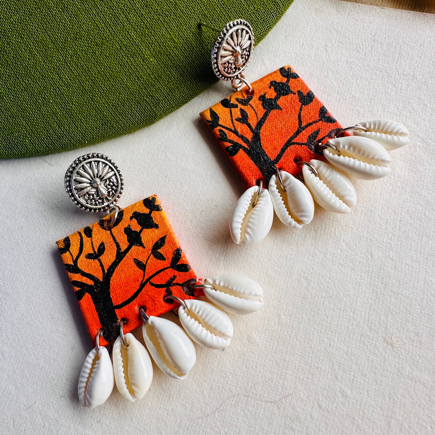 Seaside Chirps Handpainted Earrings - Khasiyat
