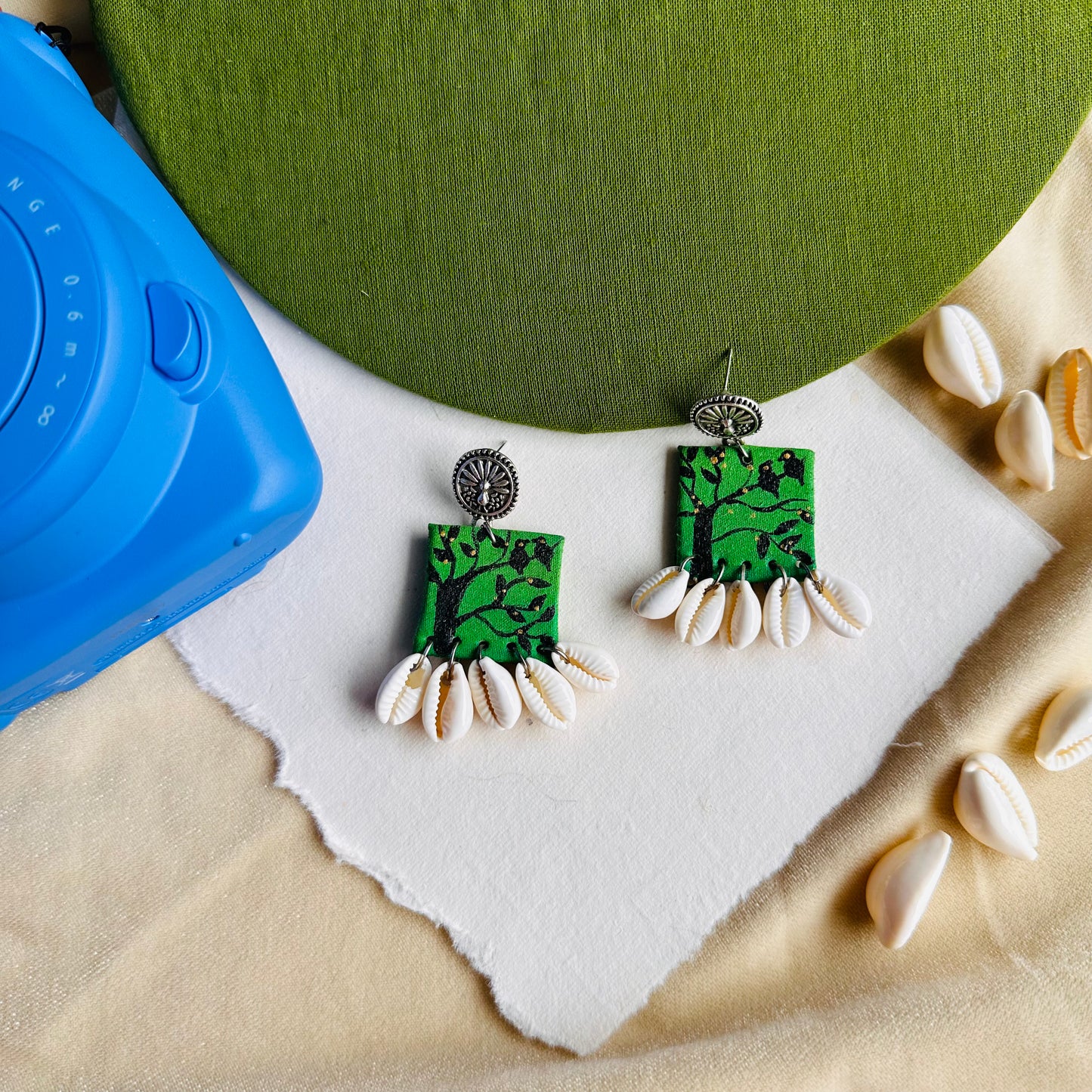 Seaside Chirps Handpainted Earrings - Khasiyat