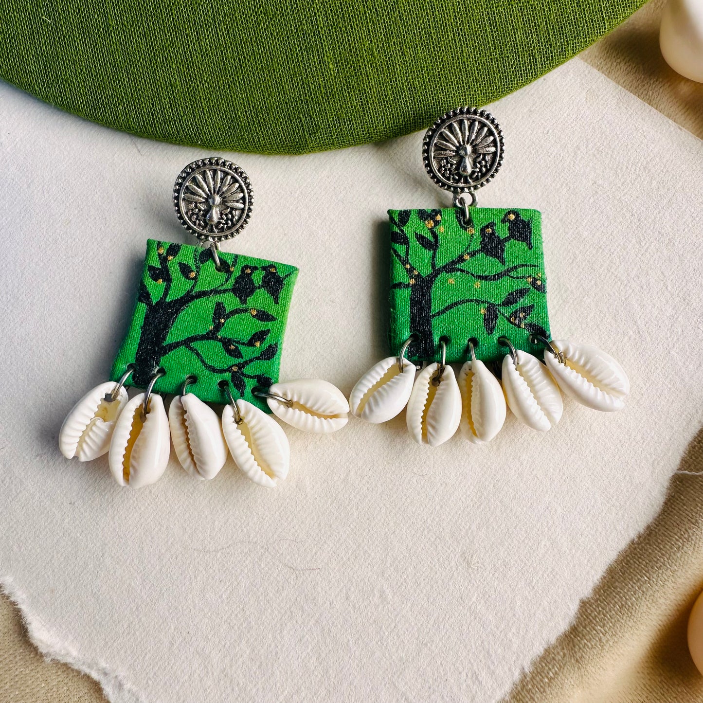 Seaside Chirps Handpainted Earrings - Khasiyat