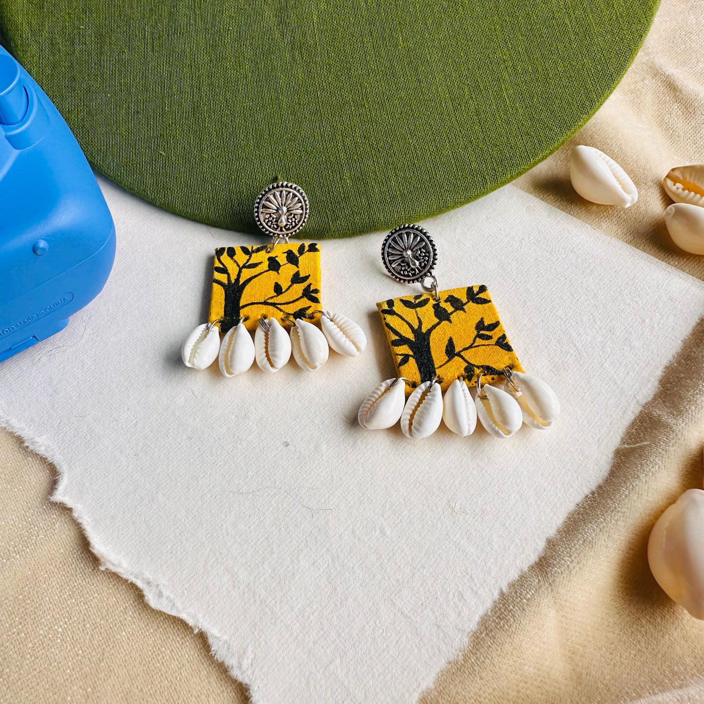 Seaside Chirps Handpainted Earrings - Khasiyat