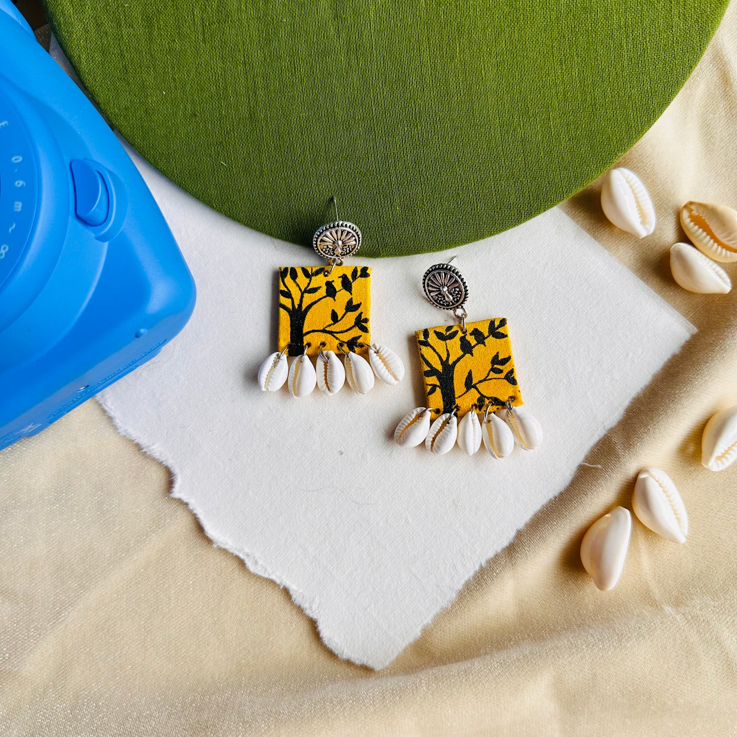 Seaside Chirps Handpainted Earrings - Khasiyat