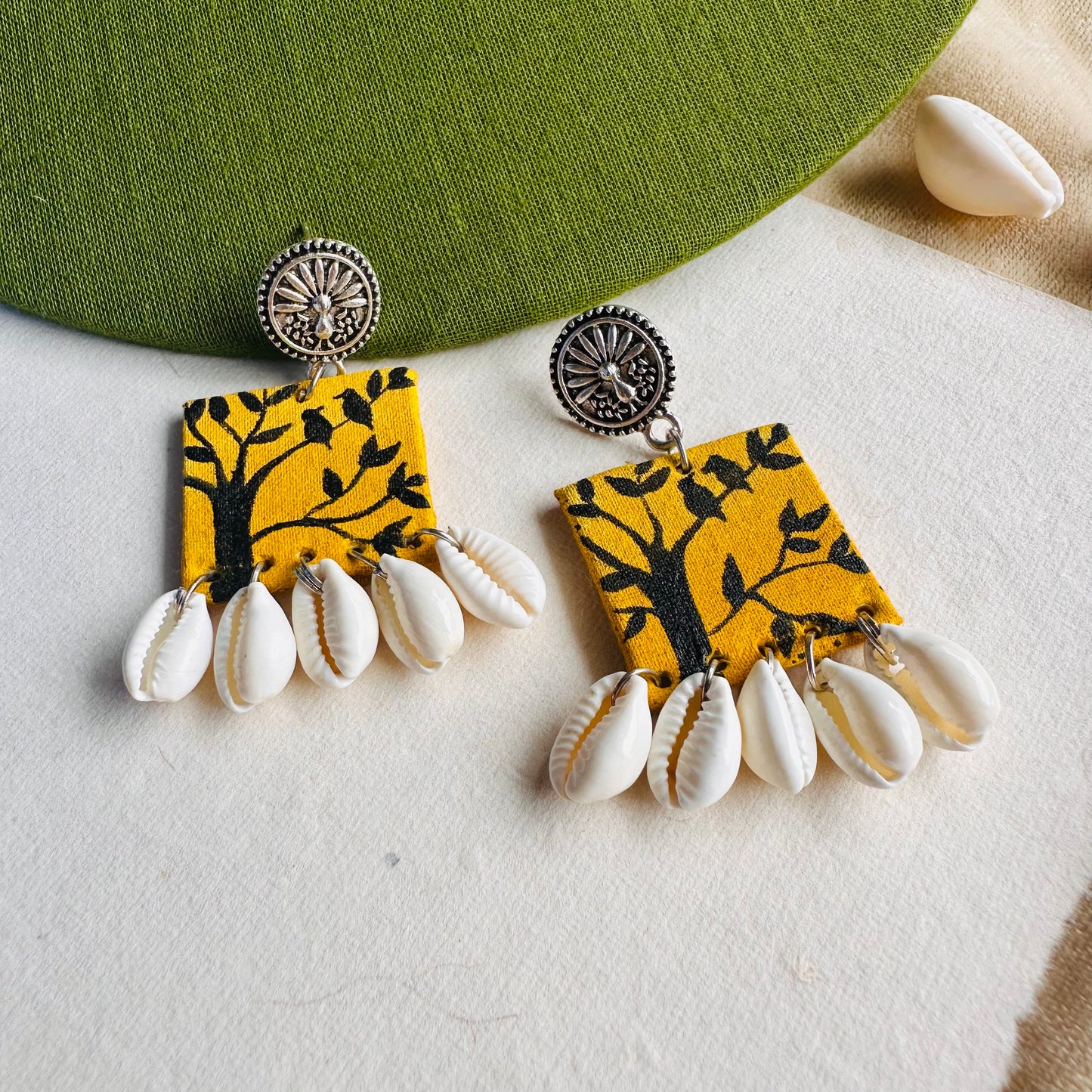 Seaside Chirps Handpainted Earrings - Khasiyat