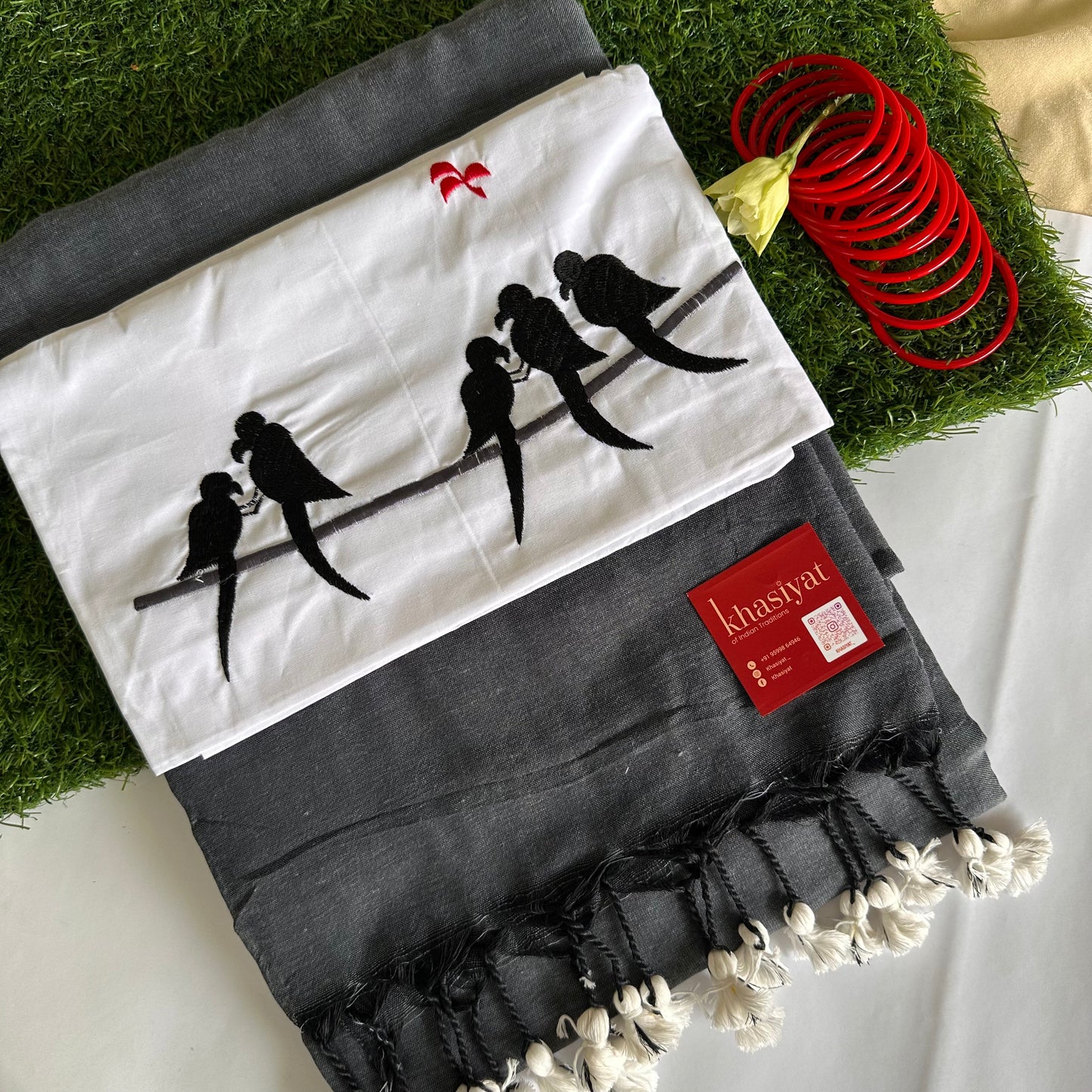Shaam Ki Chhaya - Khadi Cotton Saree - Khasiyat