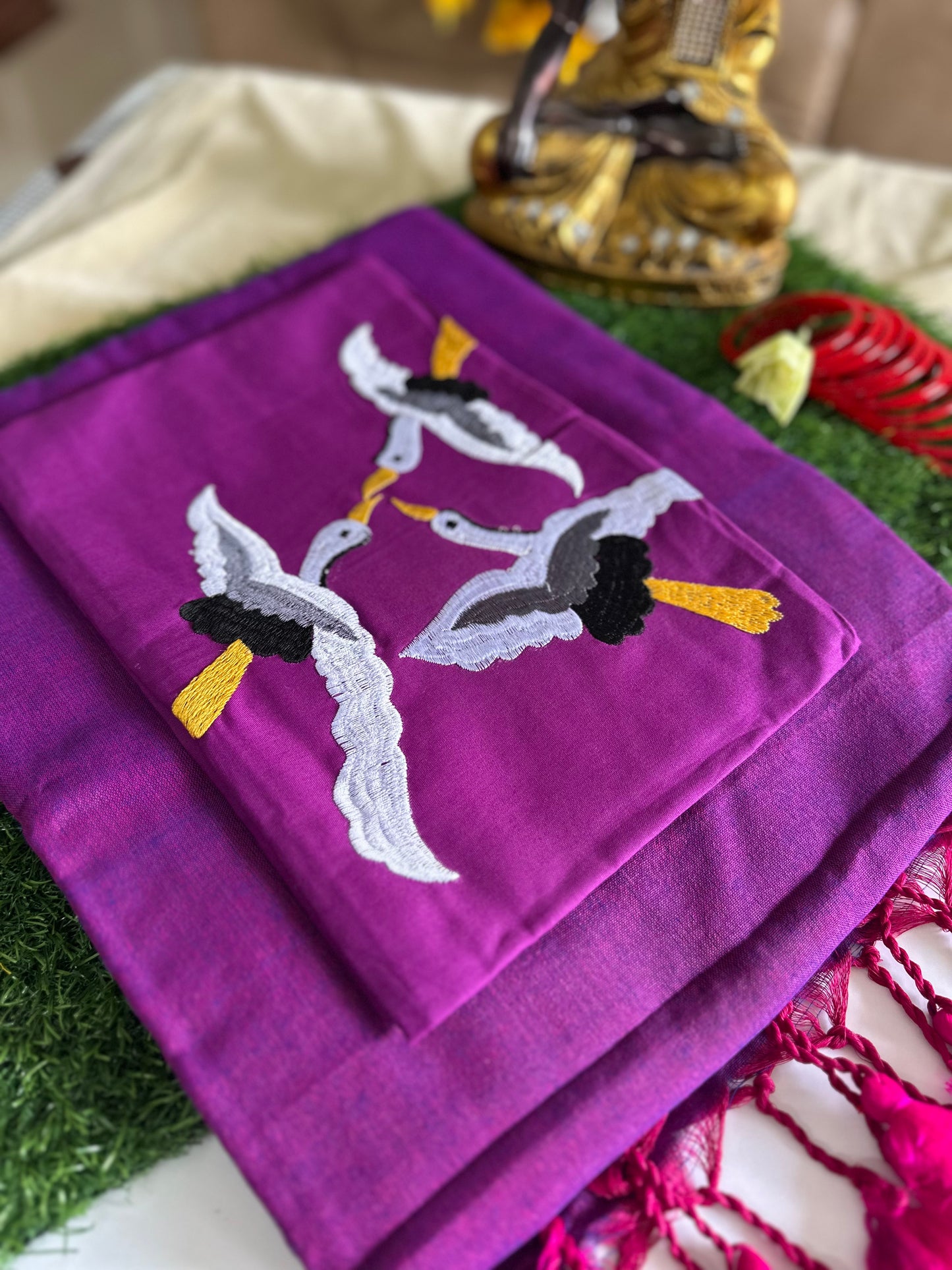 Pakshi Handloom Khadi Cotton Saree - Khasiyat