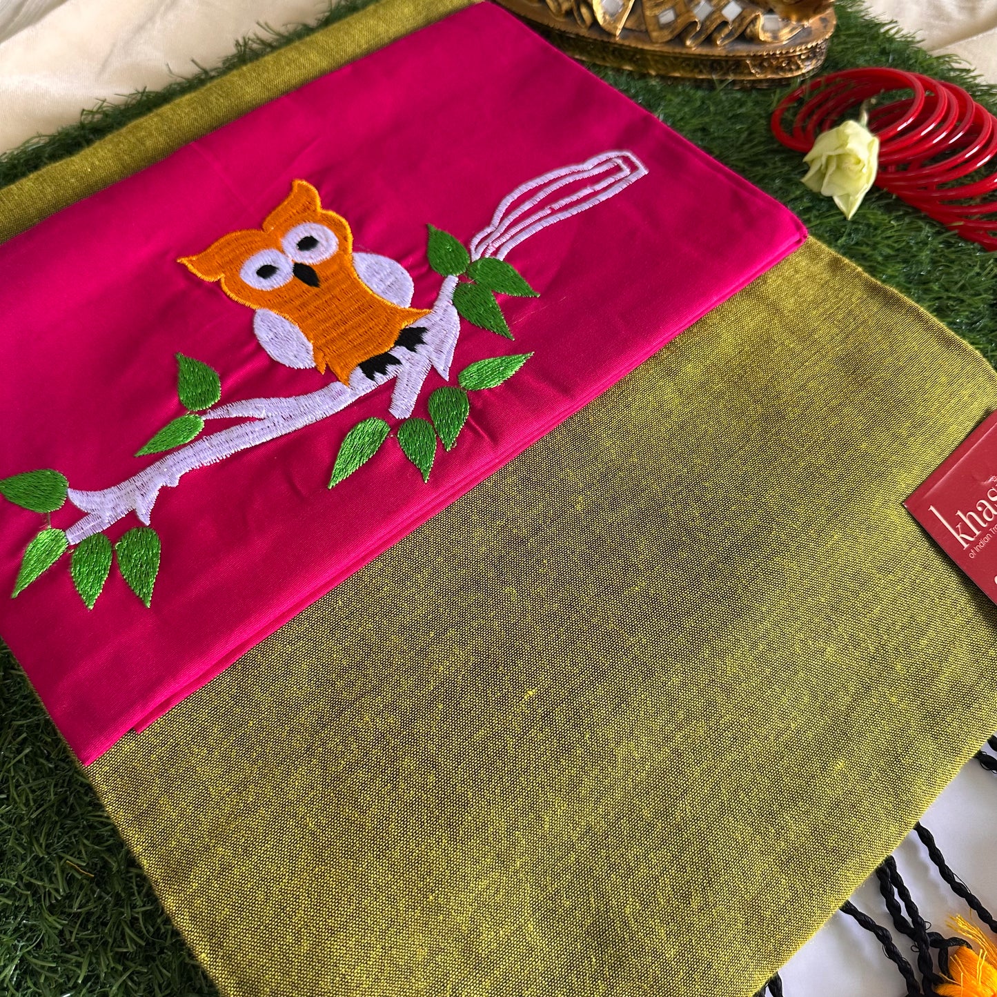 Ullu Tales Handloom Khadi Cotton Saree - Khasiyat
