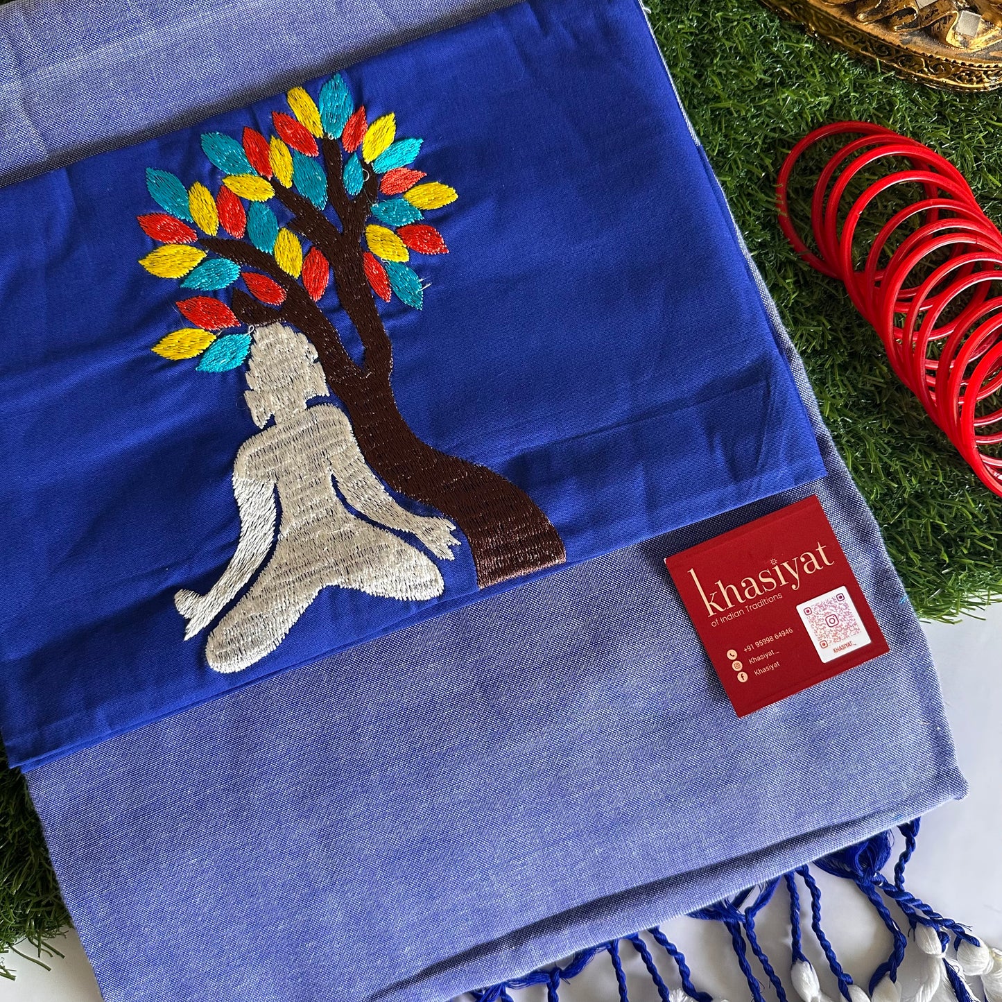 Meditative Grace Handloom Khadi Cotton Saree - Khasiyat