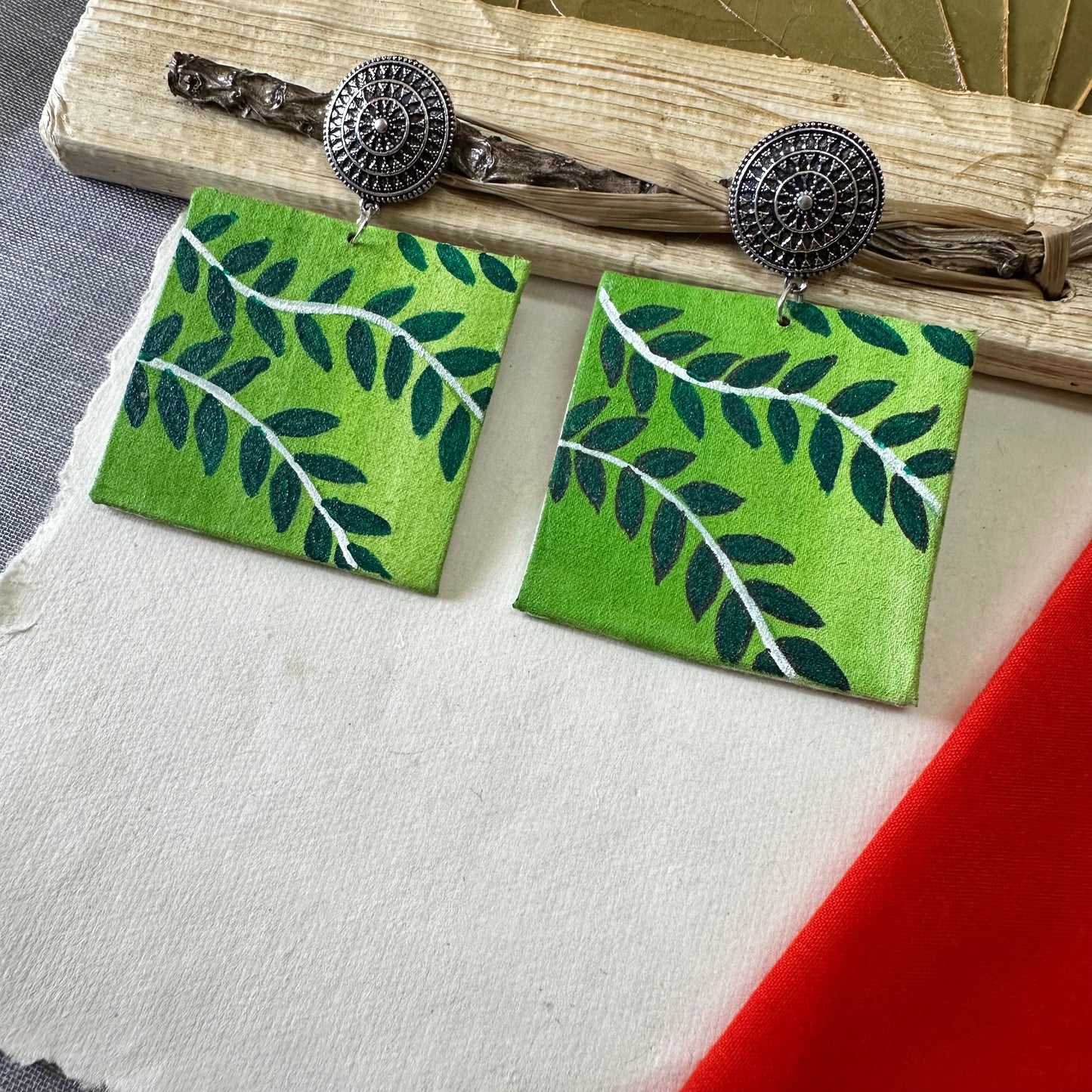 Whispers of Nature Handpainted Earrings - Khasiyat
