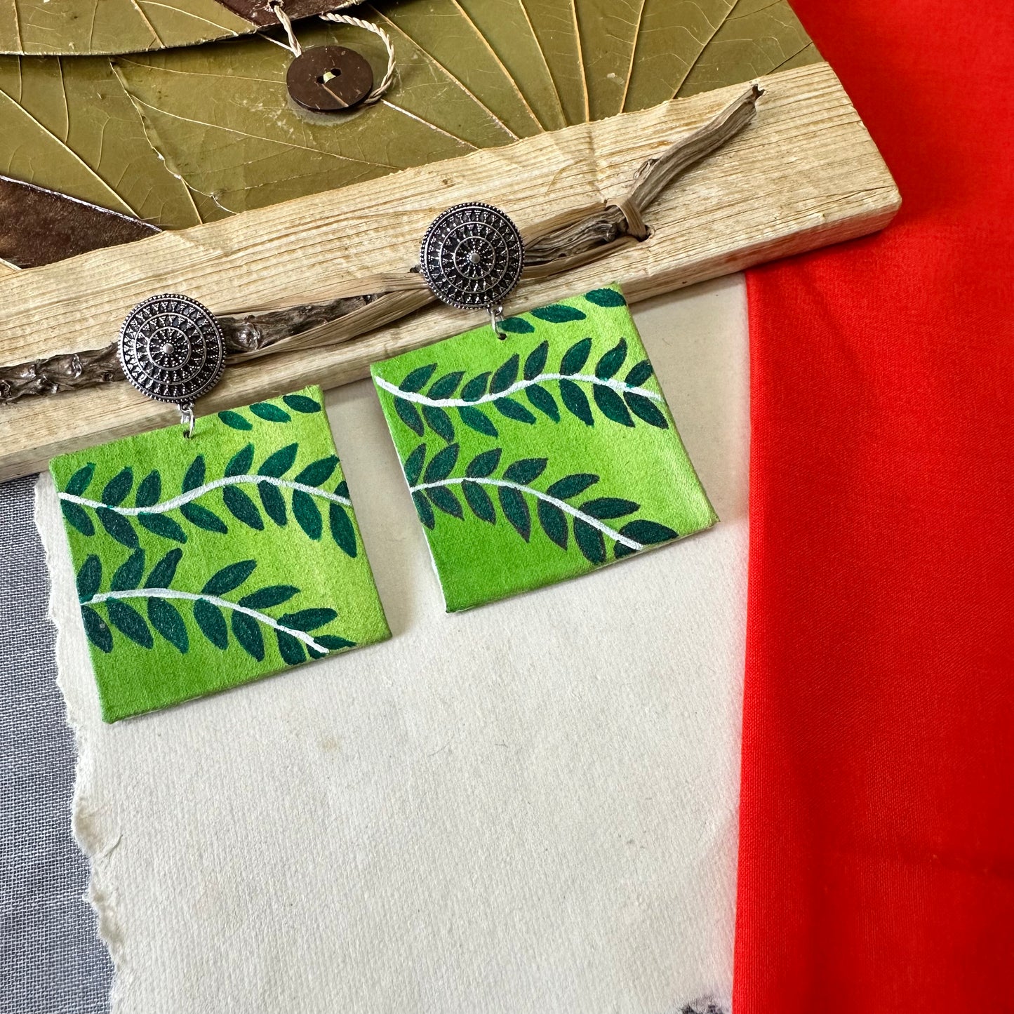 Whispers of Nature Handpainted Earrings - Khasiyat
