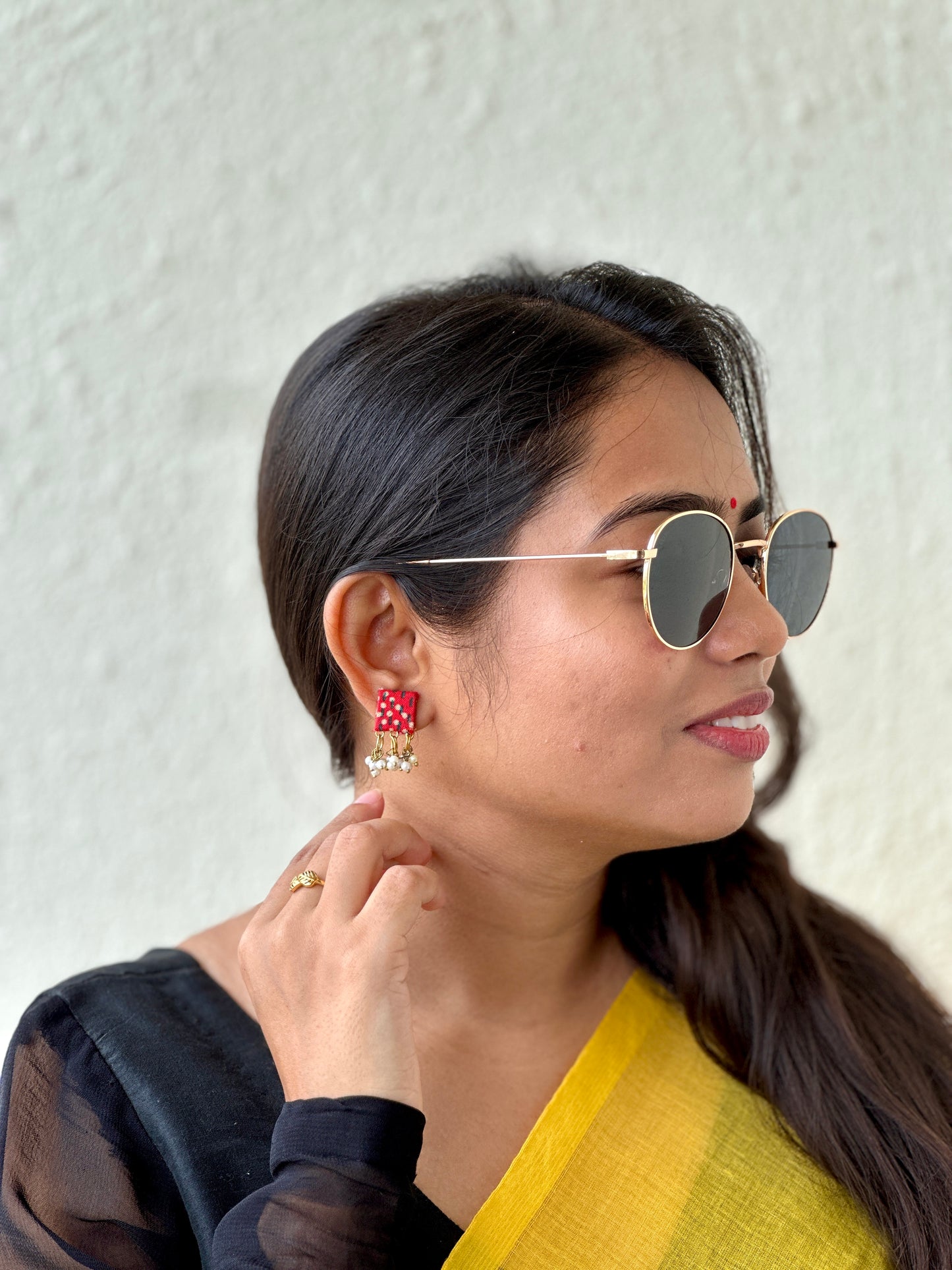 Gulab Charm Handpainted Earrings - Khasiyat