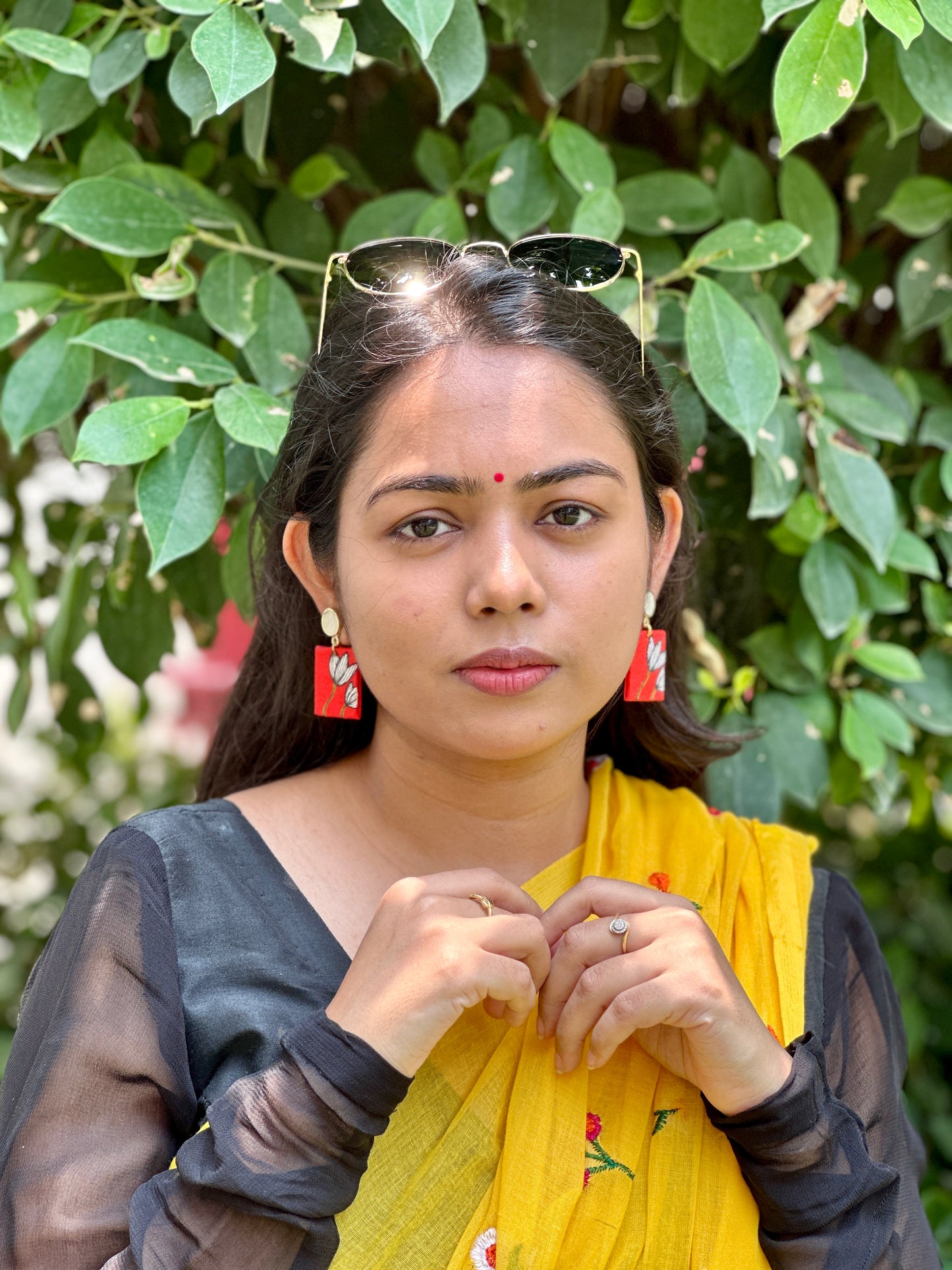 Kamal Tulip Handpainted Earrings - Khasiyat