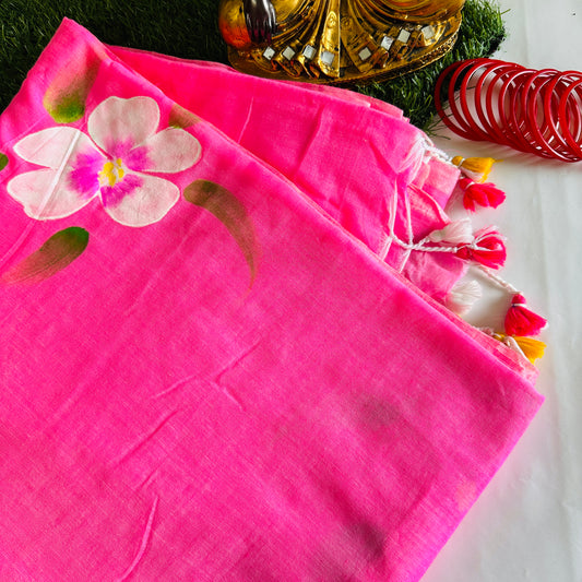 Chitrangini Handpainted Mul Cotton Saree - Khasiyat