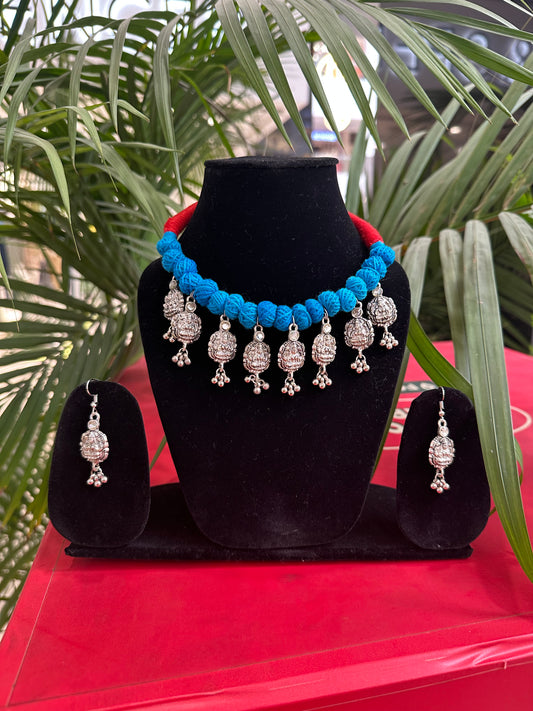 Vrinda Cotton Charm Choker Set - Khasiyat