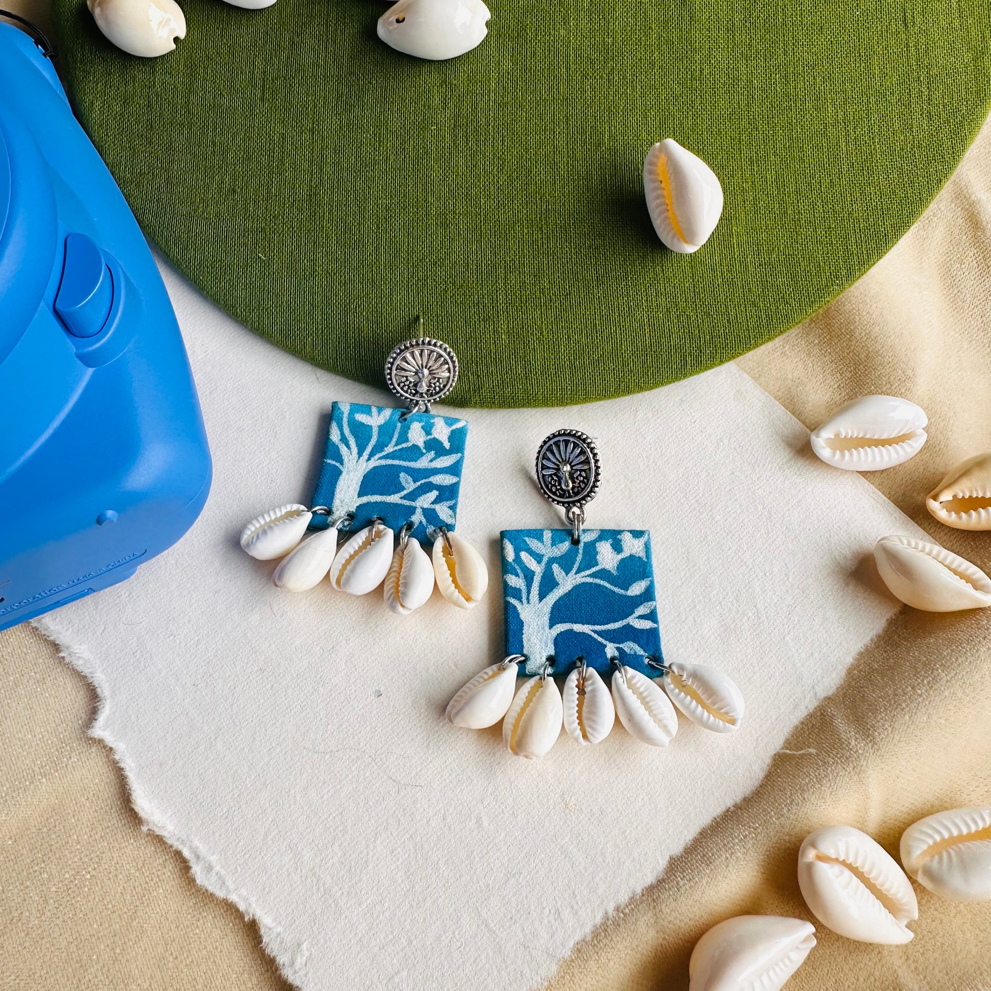 Seaside Chirps Handpainted Earrings - Khasiyat