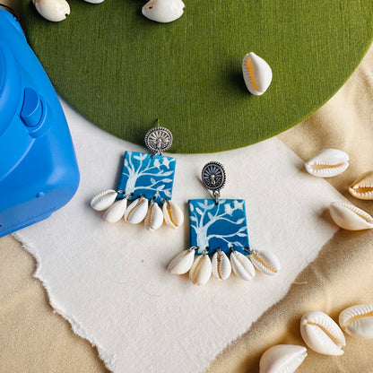 Seaside Chirps Handpainted Earrings - Khasiyat