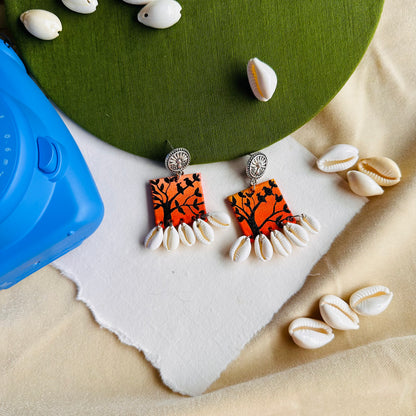 Seaside Chirps Handpainted Earrings - Khasiyat