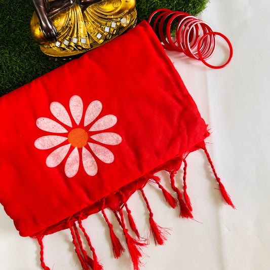 Laal Pankhudi - Handpainted Saree