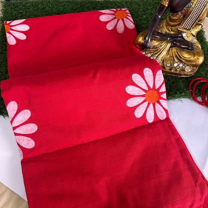 Laal Pankhudi - Handpainted Saree
