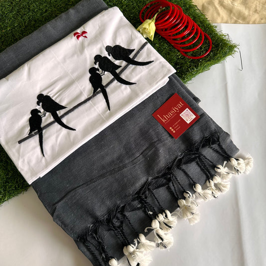 Shaam Ki Chhaya - Khadi Cotton Saree - Khasiyat