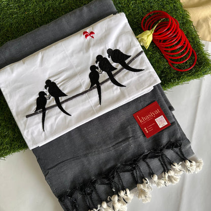 Shaam Ki Chhaya - Khadi Cotton Saree - Khasiyat