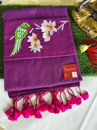 Gulmohar Handloom Khadi Cotton Saree - Khasiyat