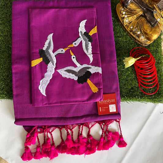 Pakshi Handloom Khadi Cotton Saree - Khasiyat