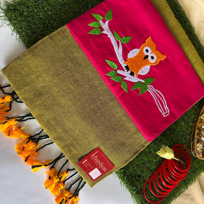 Ullu Tales Handloom Khadi Cotton Saree - Khasiyat