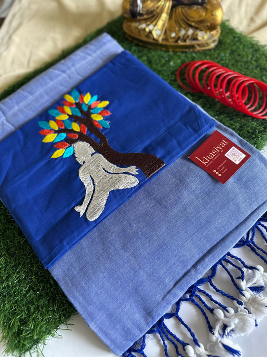 Meditative Grace Handloom Khadi Cotton Saree - Khasiyat
