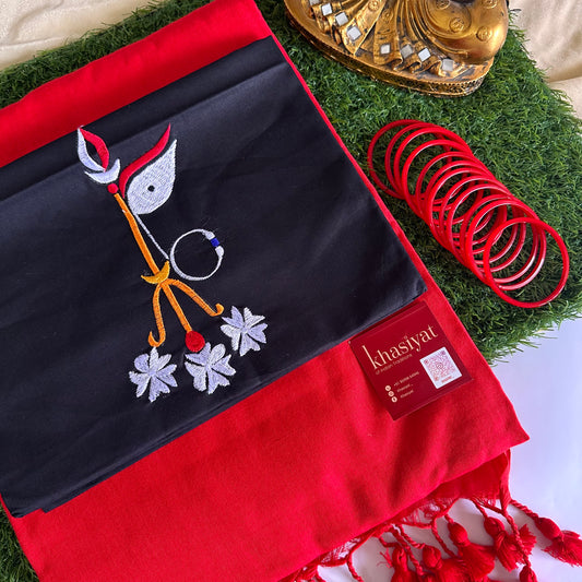 Shakti Bloom Handloom Khadi Cotton Saree - Khasiyat