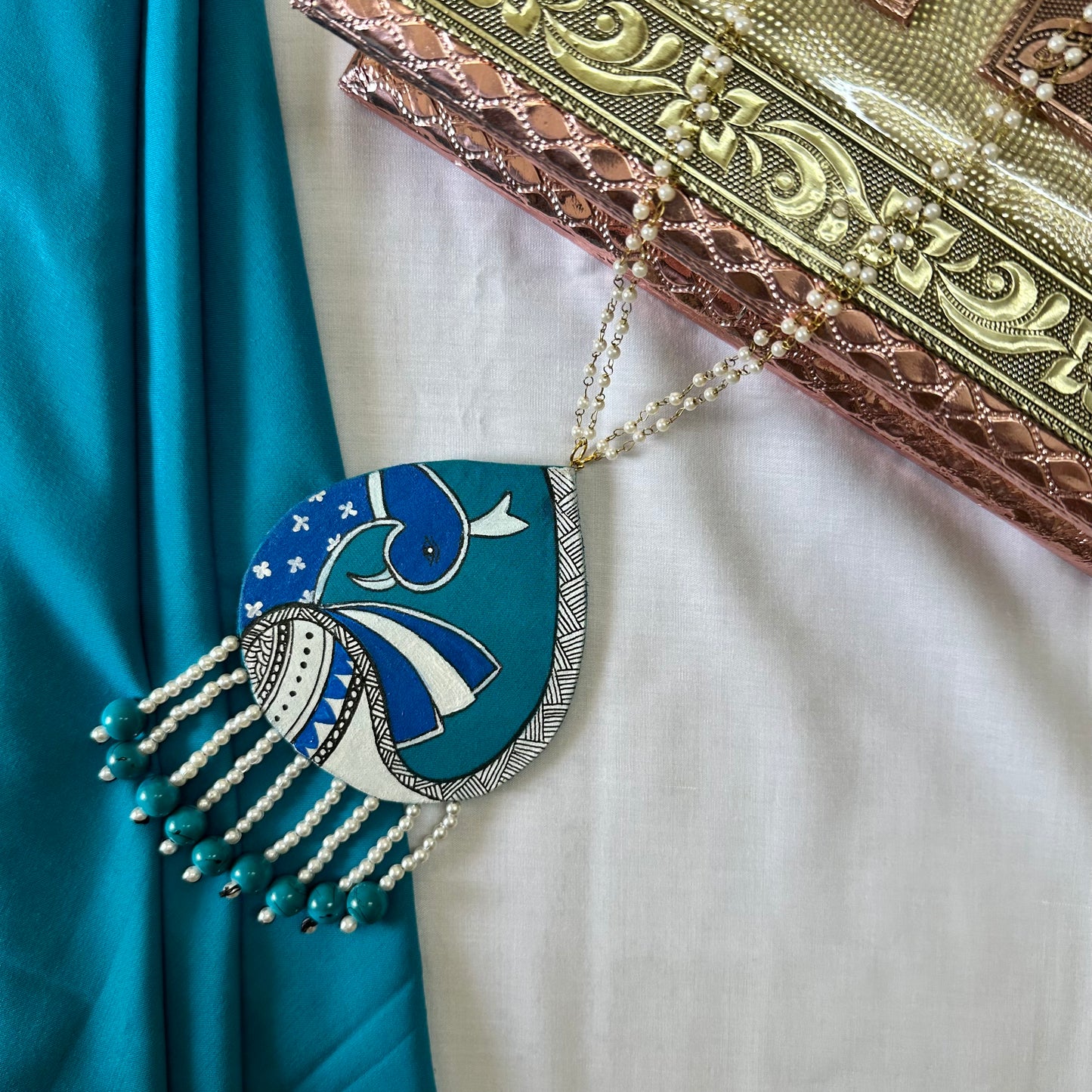 Mor Handpainted Neckpiece - Khasiyat
