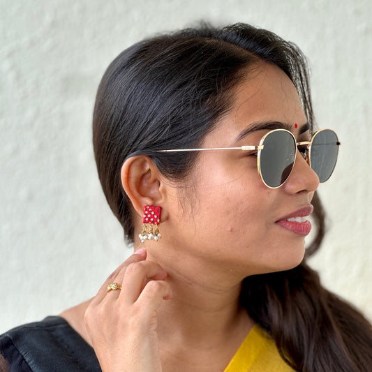 Gulab Charm Handpainted Earrings - Khasiyat