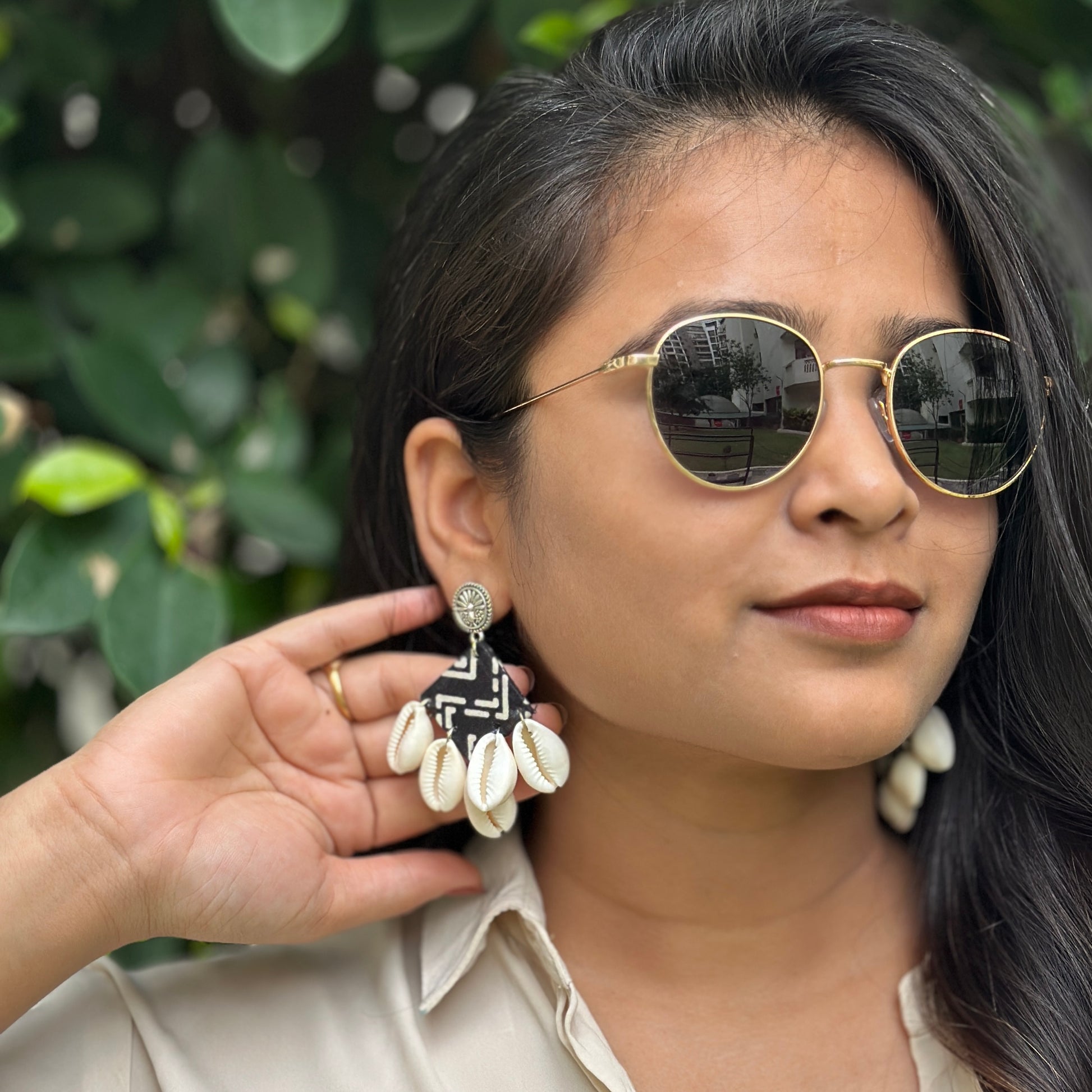 Tribal Shell Statement Earring - Khasiyat