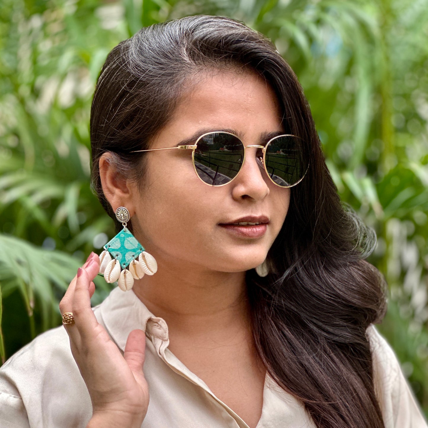 Tribal Shell Statement Earring - Khasiyat