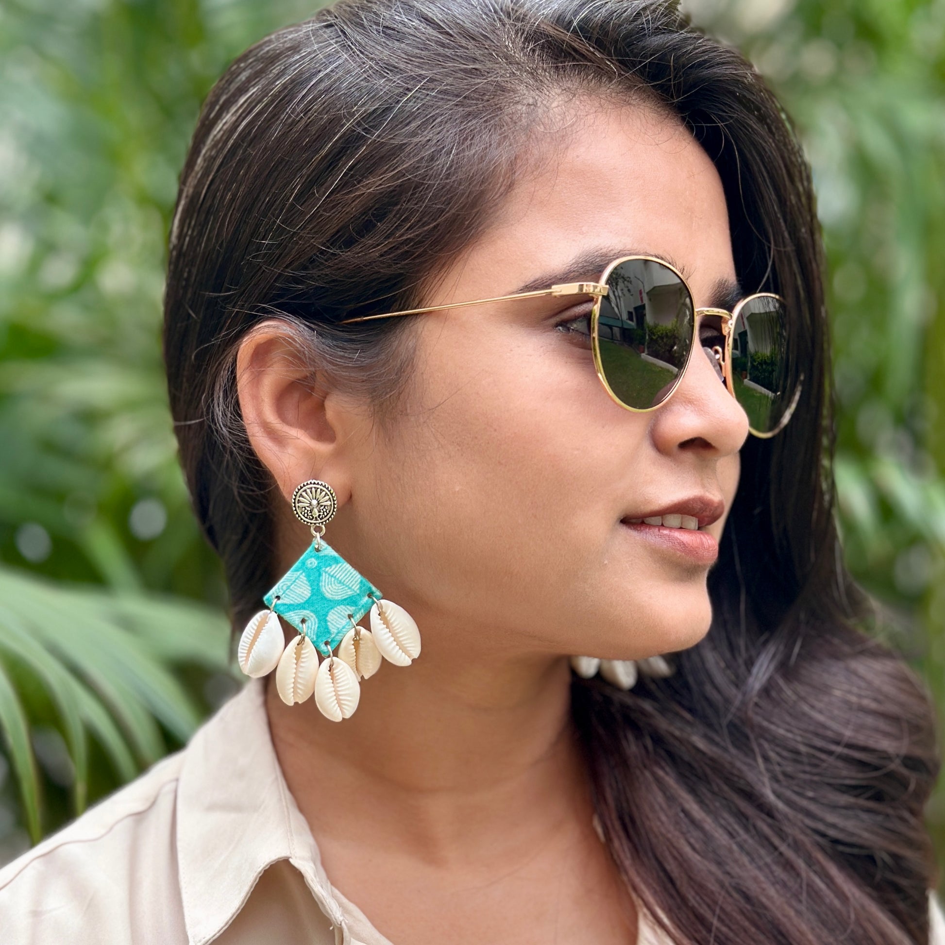 Tribal Shell Statement Earring - Khasiyat