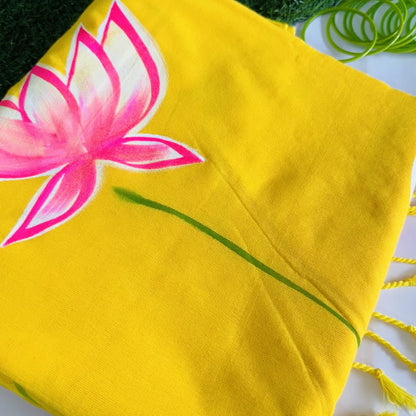 Surya Padma- Handpainted Khadi Cotton Saree