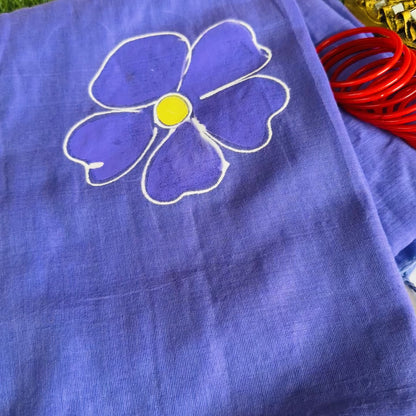 Aabroo Handpainted Mul Cotton Saree