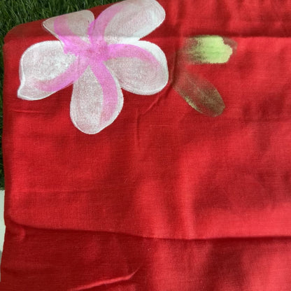 Rangmohini Handpainted Mul Cotton Saree